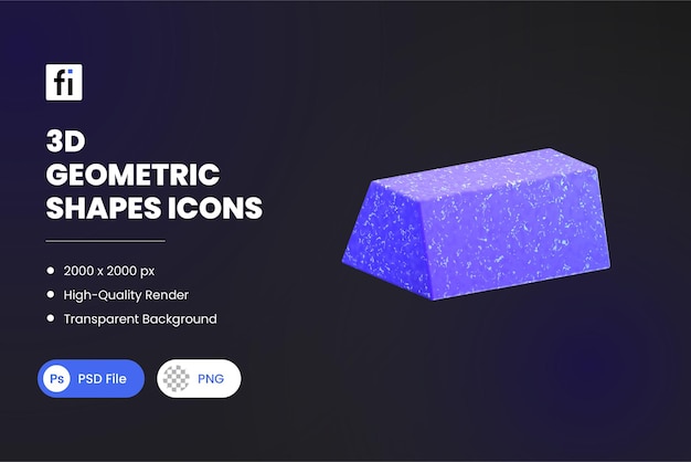 PSD 3d geometry shapes trapezoidal