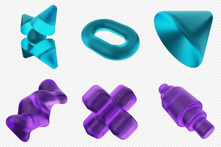 PSD 3d geometryczny abstrakcyjny zestaw ikon