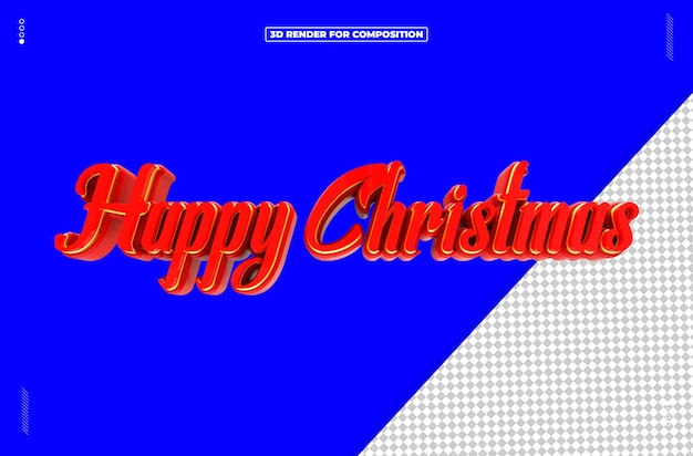 3d gerenderd object vrolijk kerstfeest