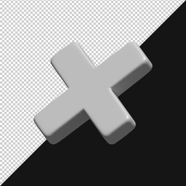 3D gerenderd wit kruis icoon