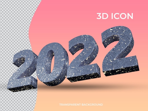 3D-gerenderde 2021 3D-transparante tekstpictogramontwerp onderaanzicht