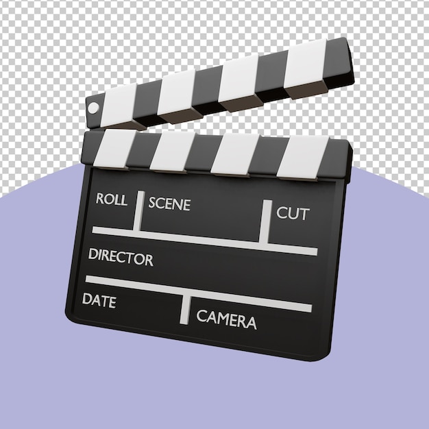 PSD 3d-gerenderde bioscoopfilmklapper