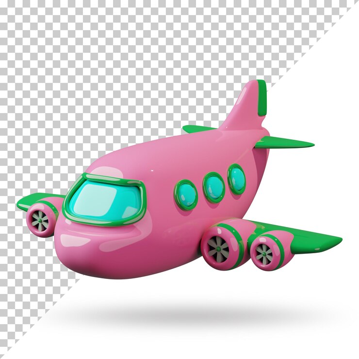 3D-gerenderde cartoon van vliegtuig
