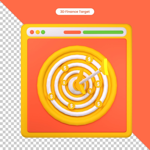 PSD 3d-gerenderde financiële doel geïsoleerd op de transparante achtergrond