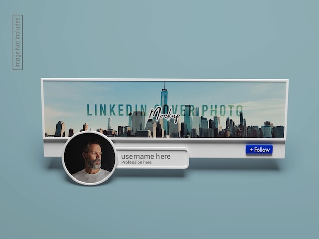 3d-gerenderde linkedin-omslagfoto mockup