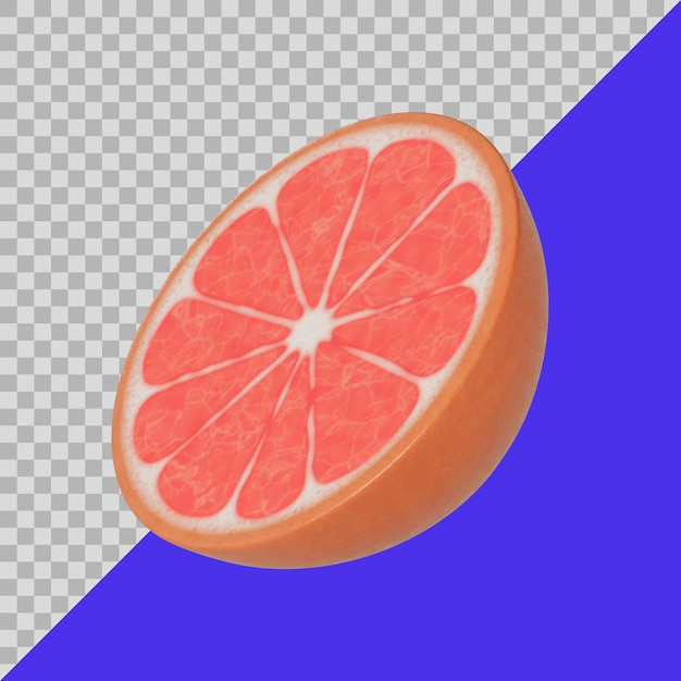 3d gestileerde gesneden grapefruit