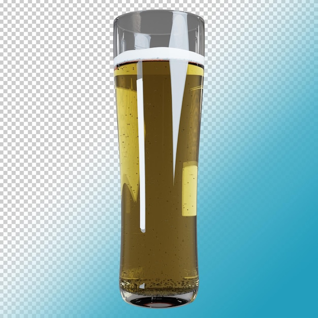 3d gestileerde kopje bier op transparante achtergrond