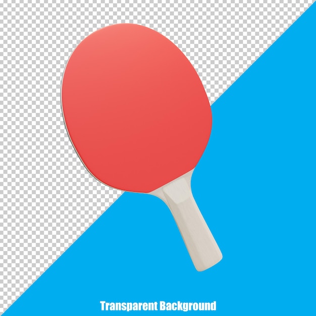 3D gestileerde realistische pingpongpeddel op transparante achtergrond