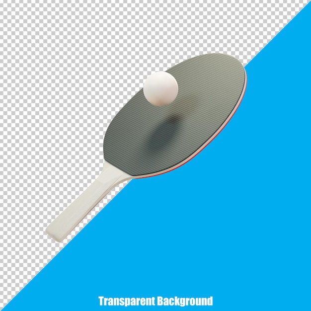 3D gestileerde realistische pingpongpeddel op transparante achtergrond