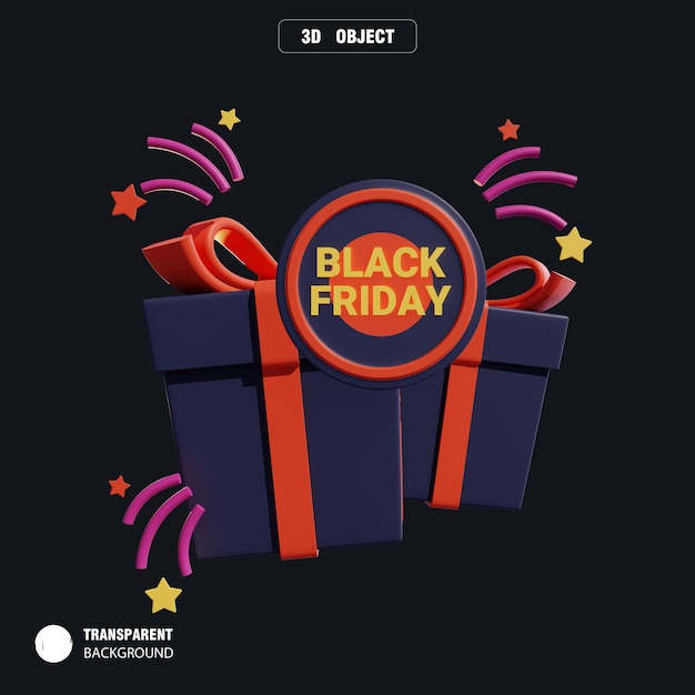 PSD scatola regalo 3d black friday