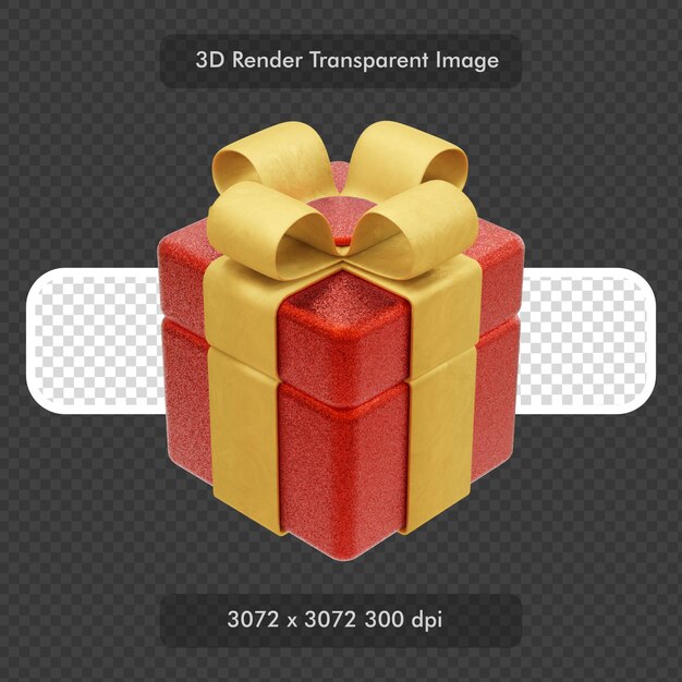 赤と金の 3D ギフト ボックス
