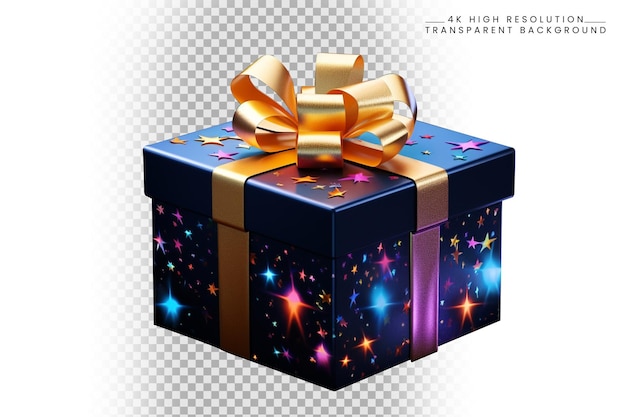 PSD 3d gift box rendering gift box rendering birthday gift box wrapped gift box charismas 3d render png