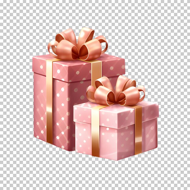 3d gift box rendering isolated on transparent background