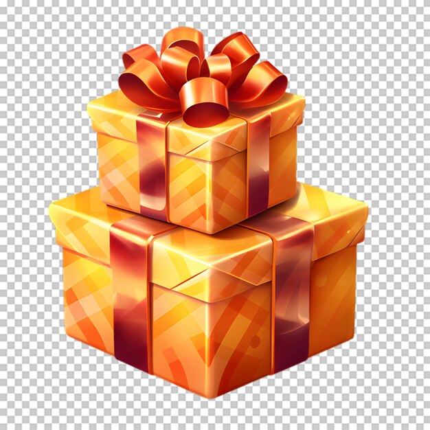 PSD 3d gift box rendering isolated on transparent background