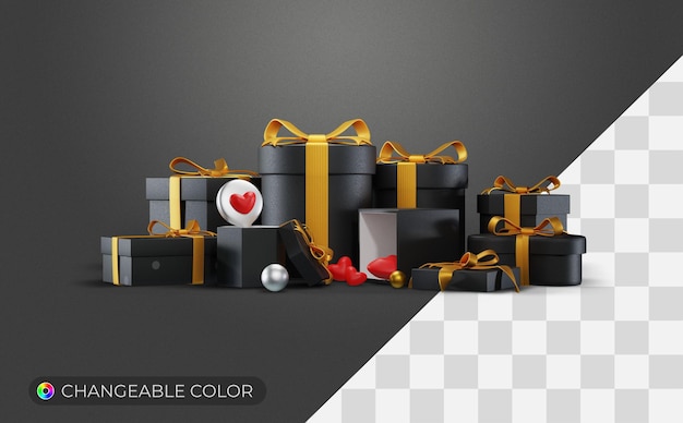 PSD 3d gift box set with variations