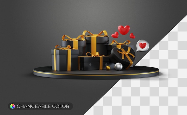 PSD 3d gift box set with variations