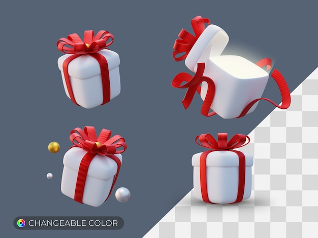 PSD 3d gift box set with variations