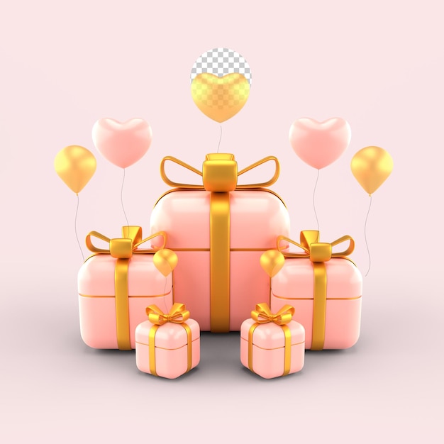 Confezione regalo 3d avvolta con nastro