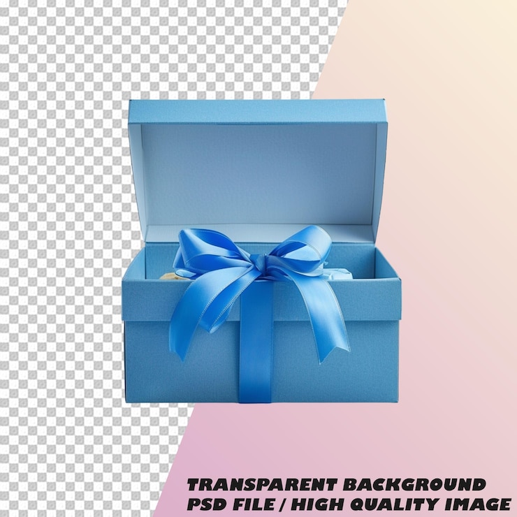 PSD 3dギフトボックス 透明な背景のpsdファイル