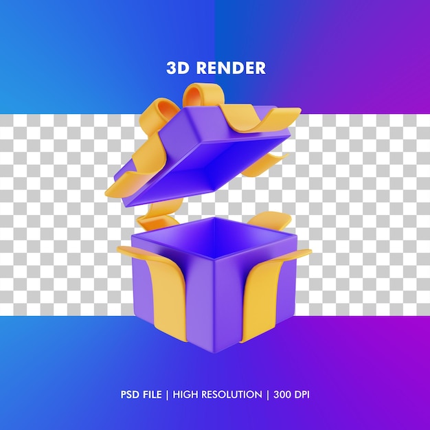 PSD 3d gift illustration isolated