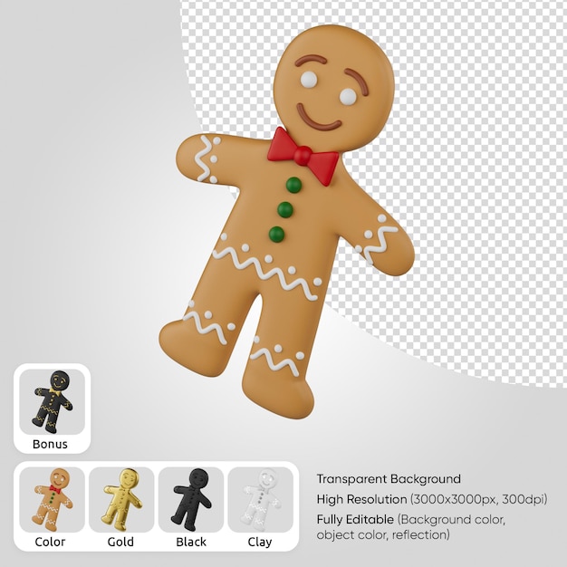 PSD 3d gingerbread man