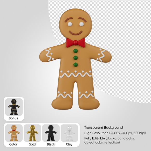 PSD 3d gingerbread man