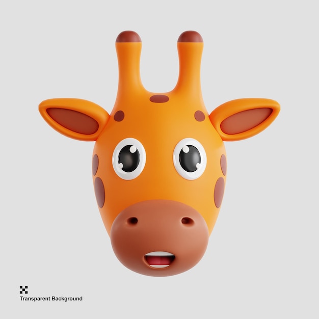3D giraffe head icon