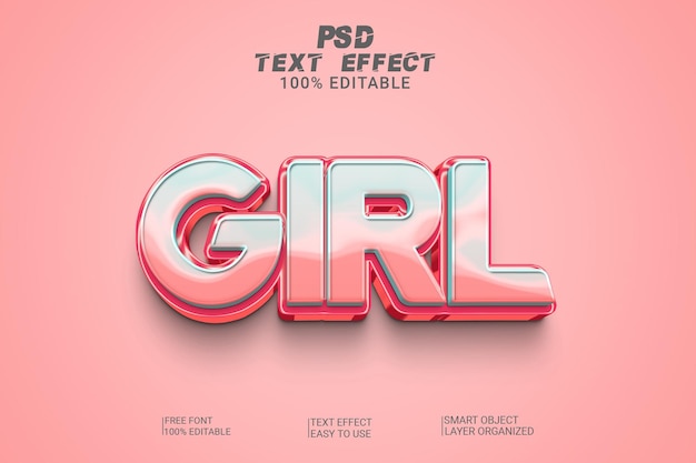 PSD 3d girl psd text effect style editable