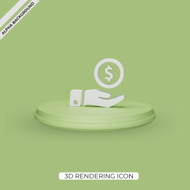 3d Give money render icon isolated