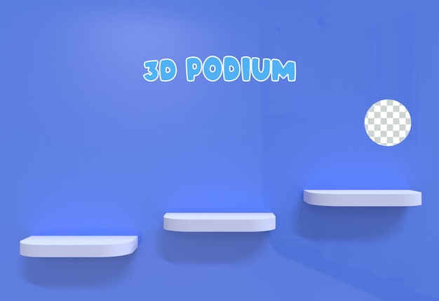 3D-gjengivelse av abstrakt podium med transparent bakgrunn