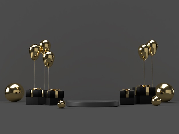 3D-gjengivelse av abstrakt scene geometri form podium
