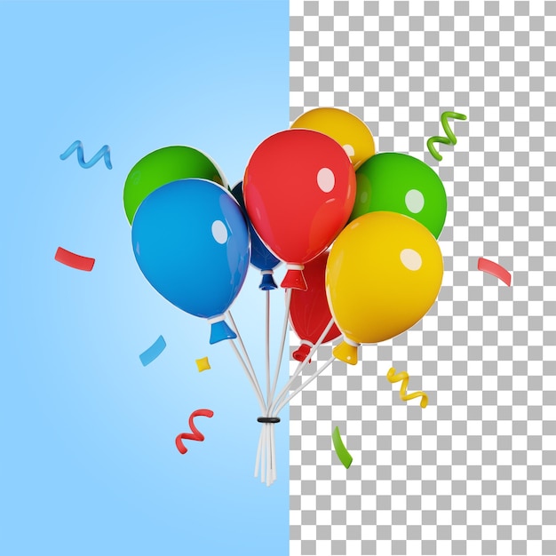3d-gjengivelse av festballonger-ikon
