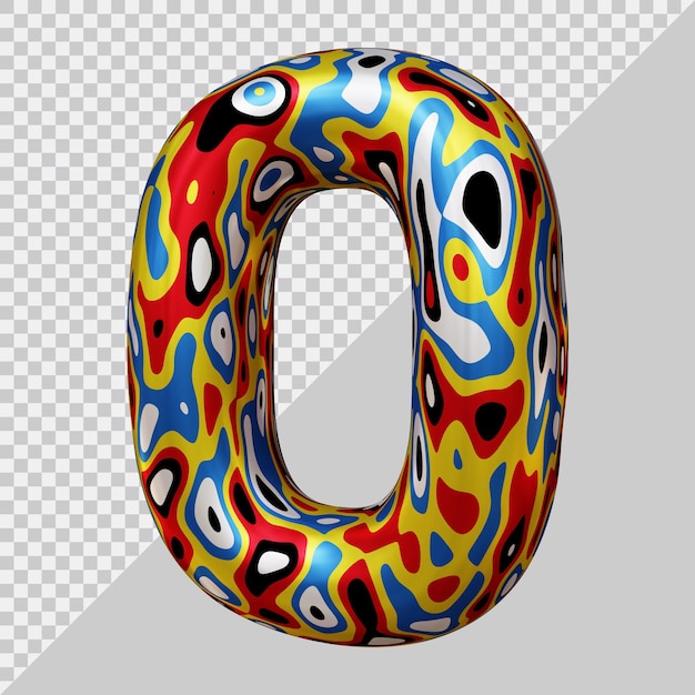 3D-gjengivelse av nummer 0 med moderne stil