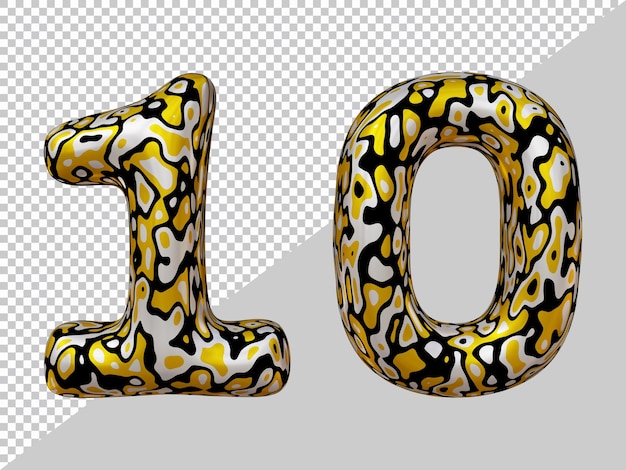 3d-gjengivelse av nummer 10-ballong