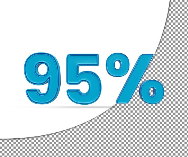 PSD 3d glanzend nummer 95 procent