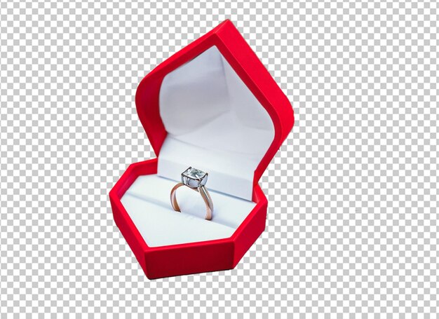 3D glanzende diamanten ring in rode doos