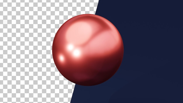 3d glanzende rode bal 3d element doorzichtig