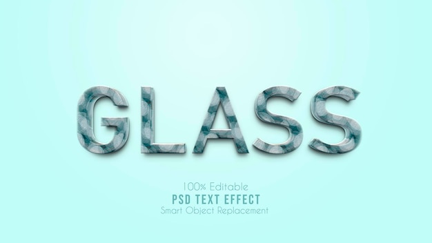 3d glas getextureerd teksteffect