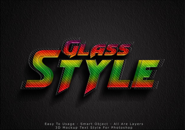 3d-glas mockup tekst stijl effect