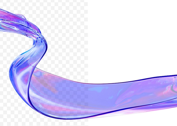 PSD 3d glass abstract liquid form of water on isolated background3d rendering illustration