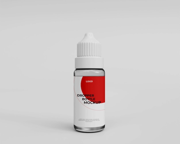 PSD 3d glass dropper bottle mockup