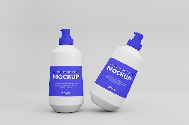 3D ガラス瓶のモックアップ