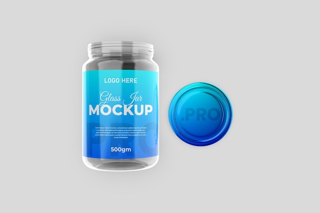 3d glass jar mockup