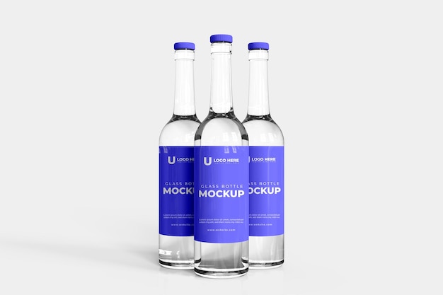 3d glass product mockup design