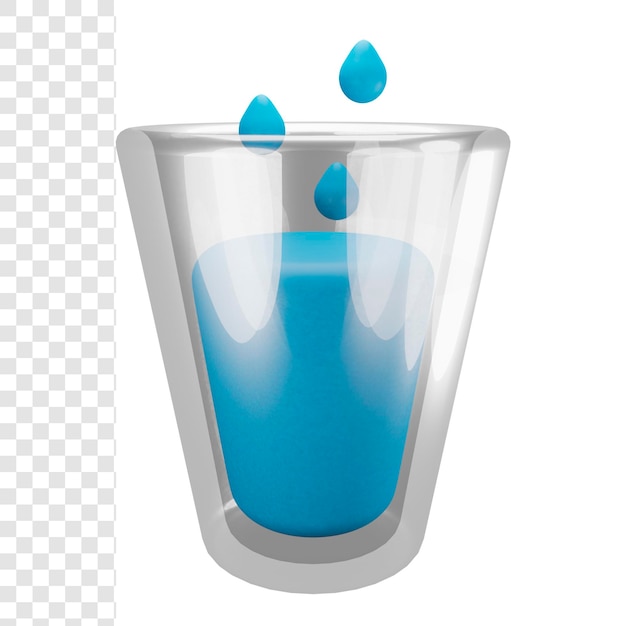 PSD 3d glass of water