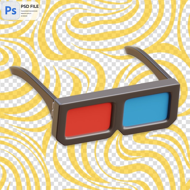 PSD 3d glasses icon isolated png illustration psd template