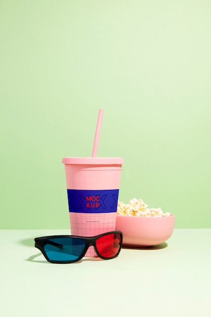 映画の 3 d メガネのモックアップ