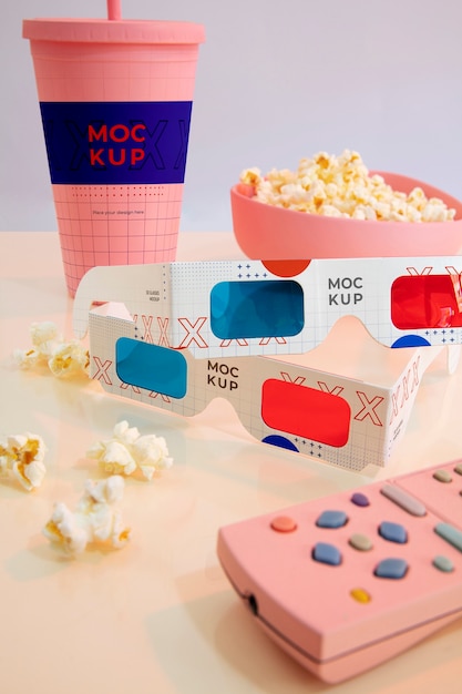 PSD mockup di occhiali 3d per film