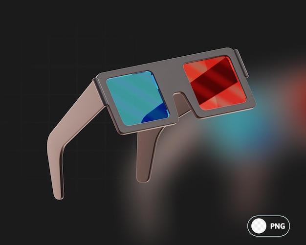 PSD 3d glasses movie production device and tools 3d illustration