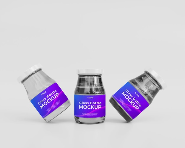 PSD 3d glazen fles ontwerp mockup